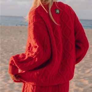 Daily Drills Oversized Red Sweater